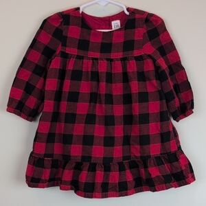 Baby Gap Red and Black Buffalo Plaid Dress, 2 Years